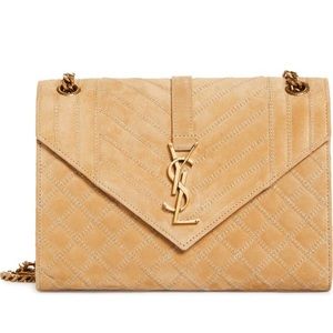 Saint Laurent Suede Envelope Shoulder Bag